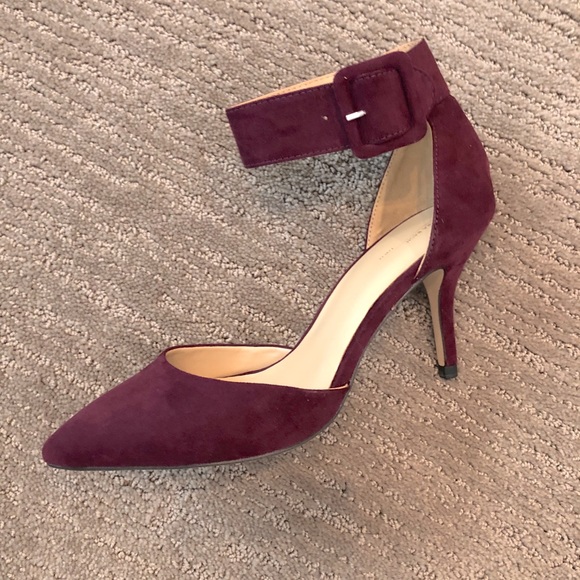 Zara Plum Ankle Strap Heels - Picture 2 of 5